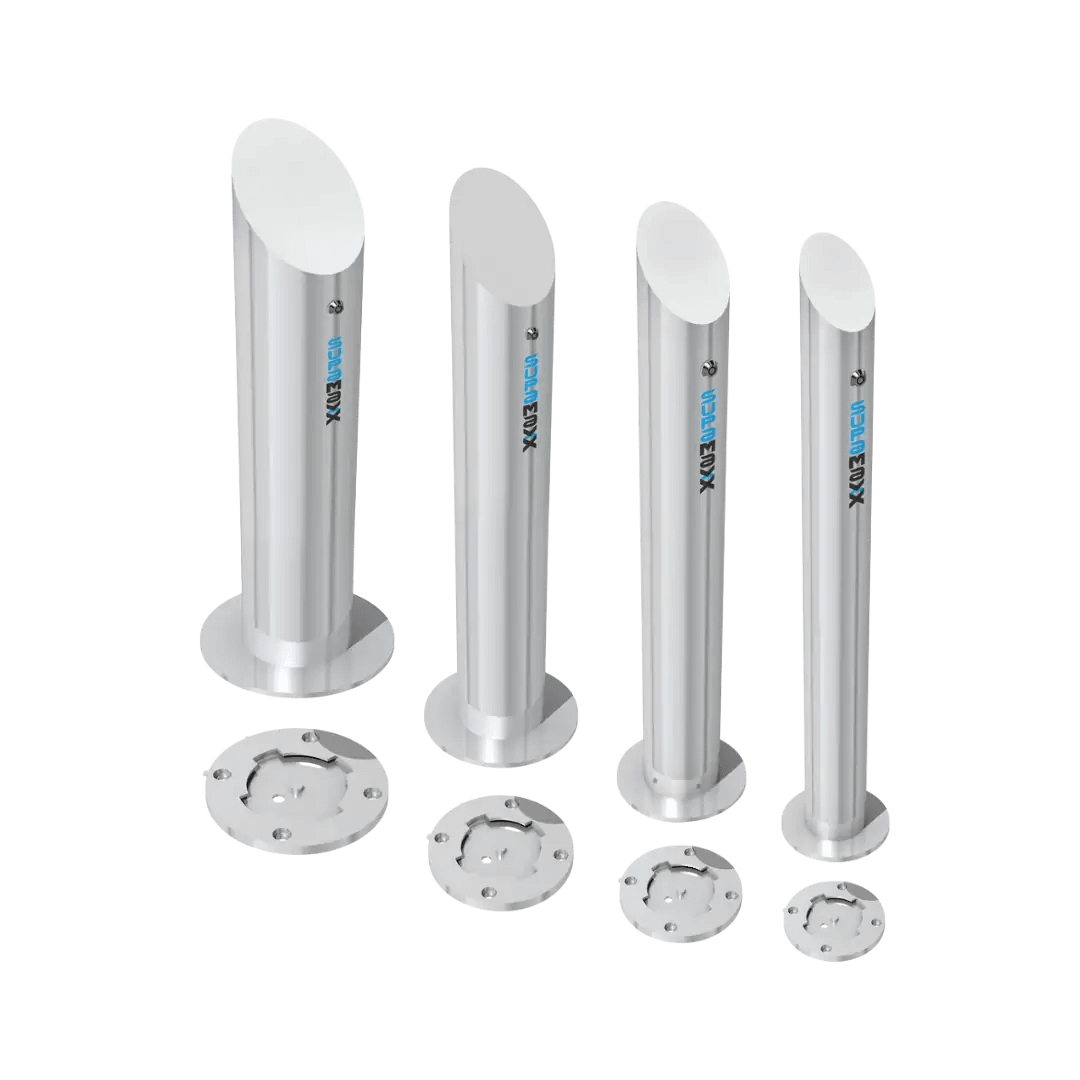 Removable Base Plate Stainless Steel Sloping Top Bollard | Supamaxx