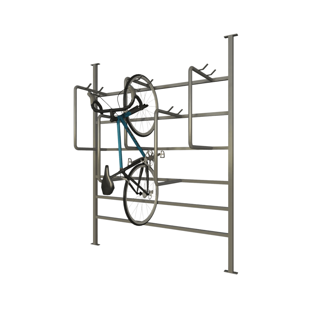 Bike Rack Event Railing Supamaxx Bicycle Rail | BRW7 – Vertical Mounted Bike Storage