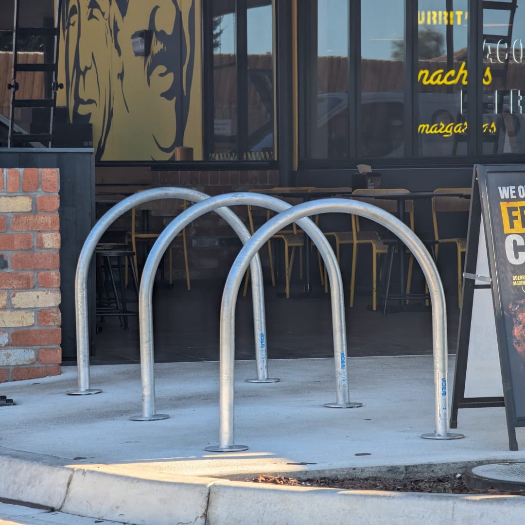 Bike Rack Event Railing Base Plate Bicycle Rail BRB2 Range | Surface-Mounted Bike Parking